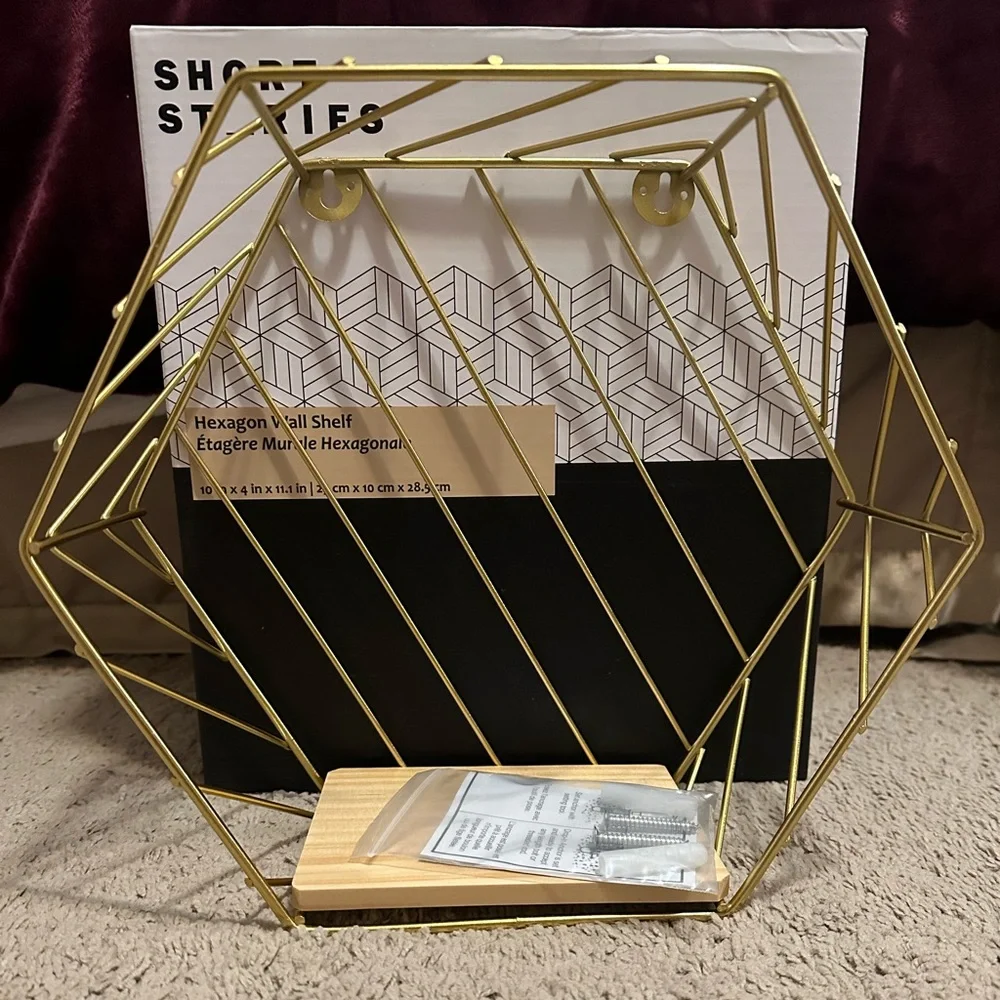 Hexagon wall shelf